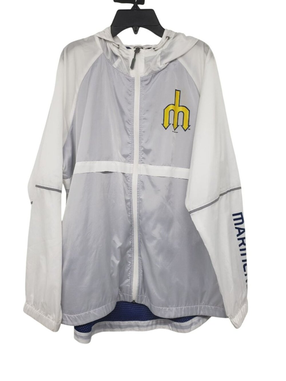 Seattle Mariners Jacket Mens M White Windbreaker Cooperstown Collection MLB
